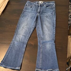 PAIGE Dark Blue Colette Crop Flare Jeans